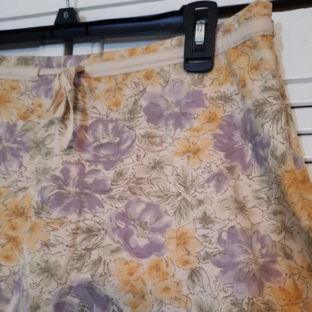 J. Jill vintage cotton floral aline skirt sz 10 *W - Picture 2 of 5